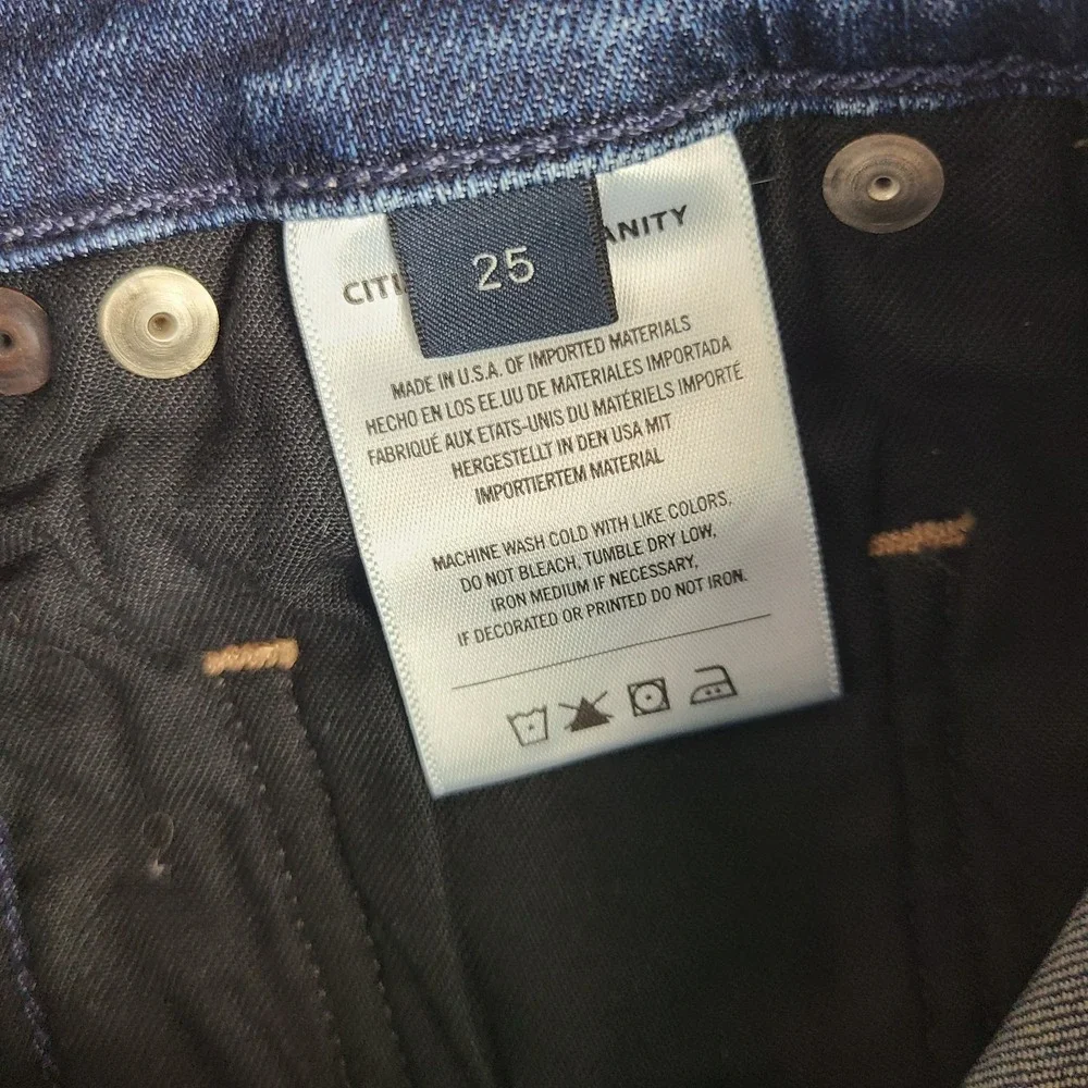 Citizens Of Humanity Jeans Women 25 Blue Emerson Button Fly Slim Boyfriend Denim